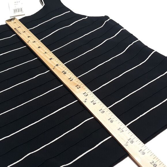 J.A.C. Black/White Striped Tank Womens Large L Ribbed Knit Top Shirt Summer - Picture 9 of 10